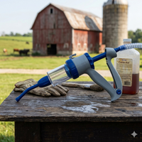 Durvet Cattle Pour-On Applicator Gun Adjustable Livestock Doser 70mL
