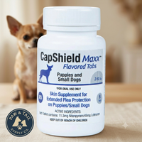 CapShield Maxx Flea Tabs for XS Puppies and Small Dogs 2-10 lbs Beef Flavor 6 Count