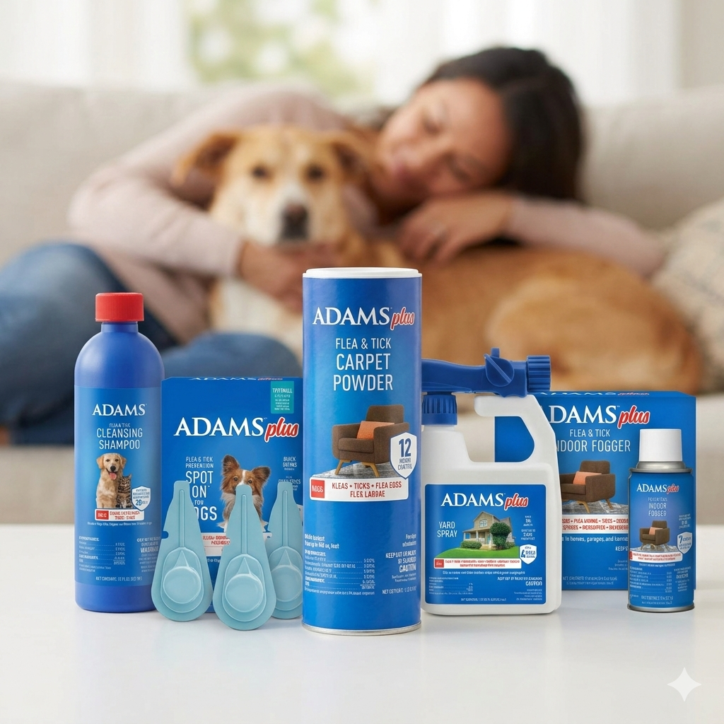 Adams Complete Indoor & Outdoor Flea Treatment System for Small Dogs 5–14 lbs Bundle
