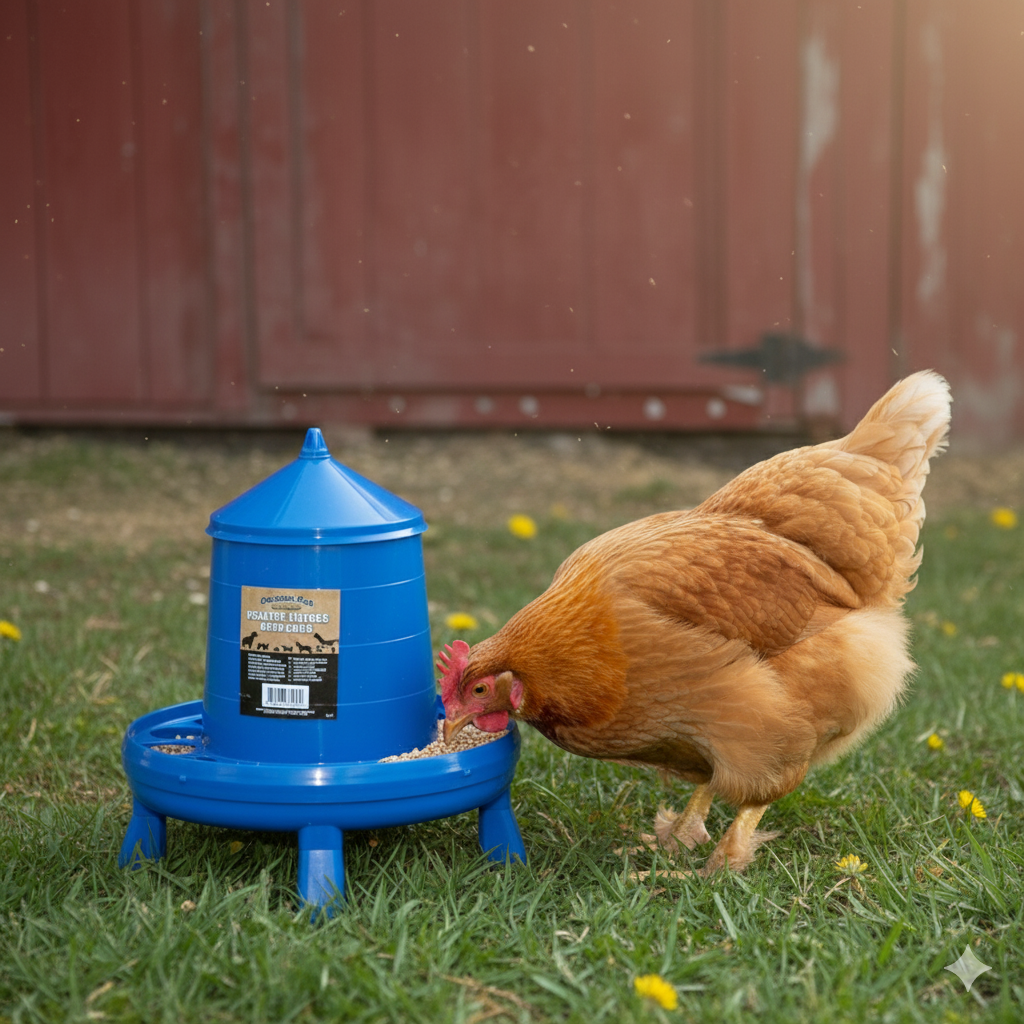 Double-Tuf Poultry Feeder 4 lb Removable Legs Chicken Feeder Carrying Handle