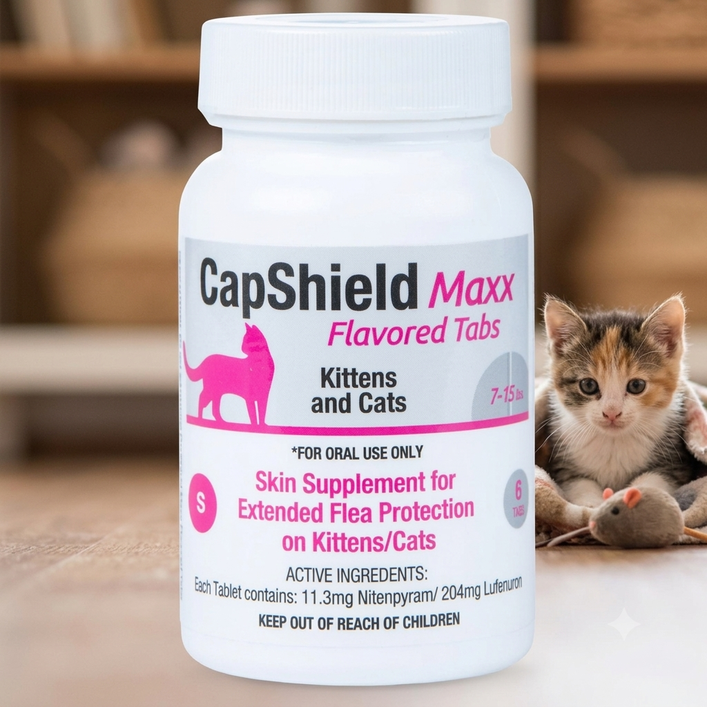 CapShield Maxx Flavored Tabs Flea Supplement Cats and Kittens 7-15lb 6 Count