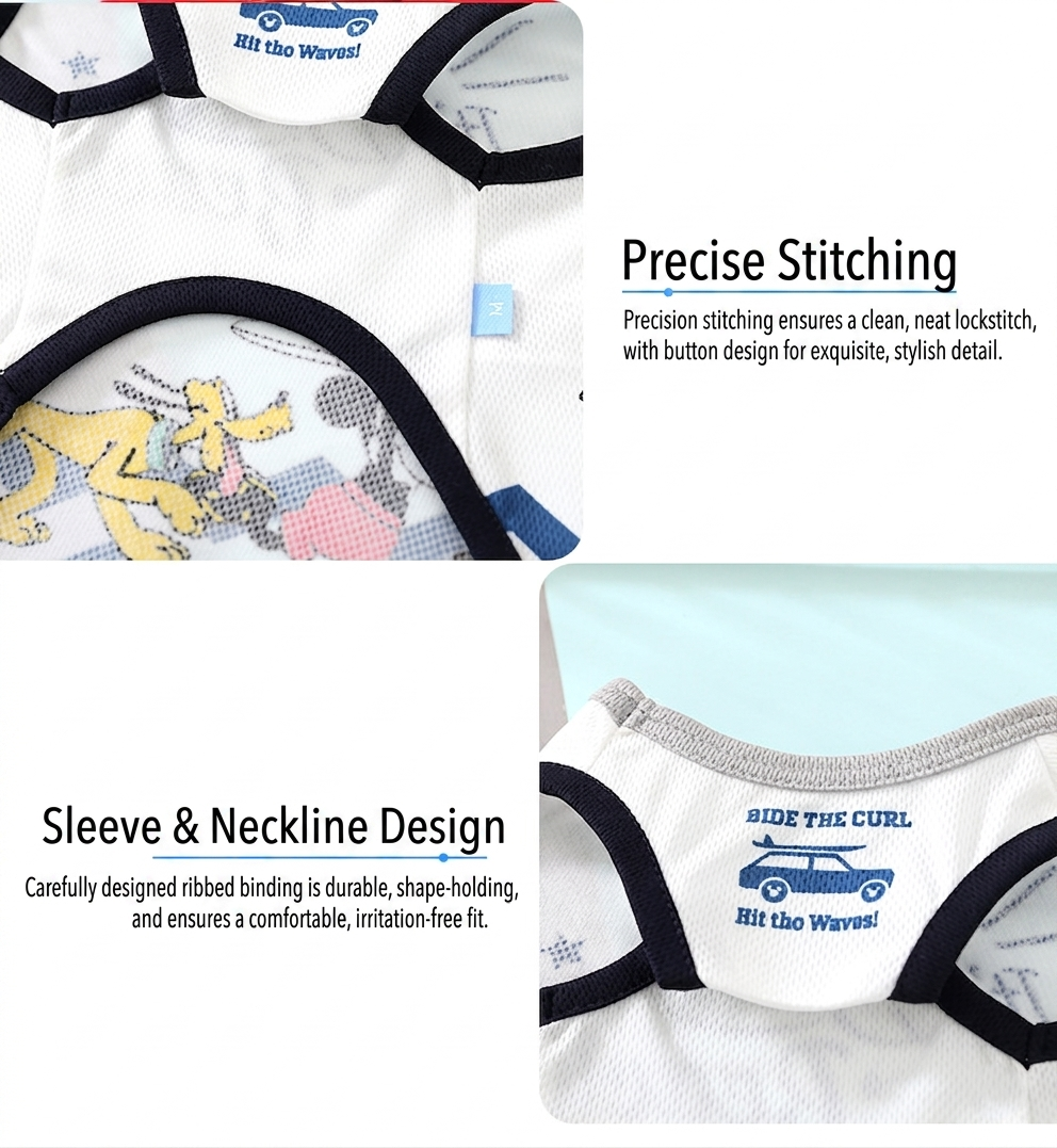 Beach Day Cartoon Dog Tank Top – Lightweight Summer Mesh Shirt for Small Dogs & Cats Mickey & Pluto
