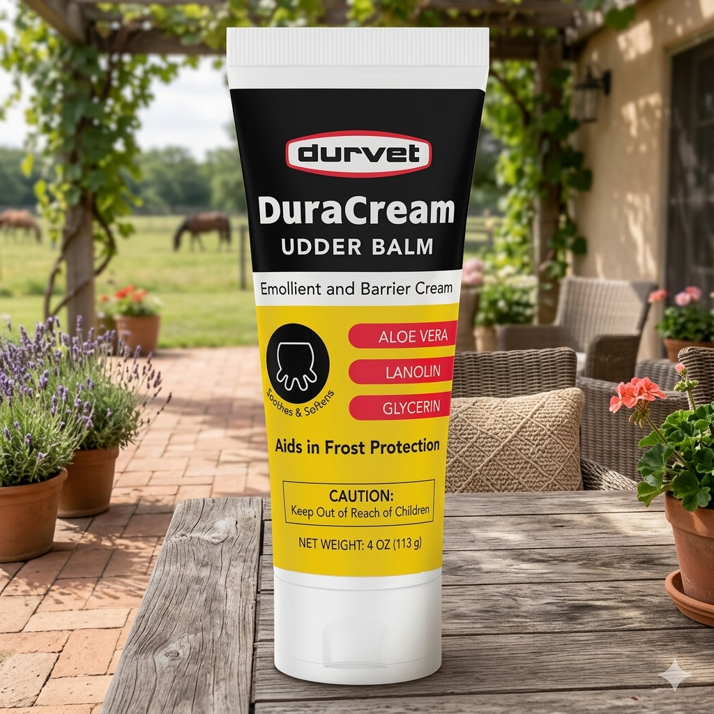 Livestock Durvet Duracream Udder Balm Tube Animals Soothe Chapped Skin 4oz.