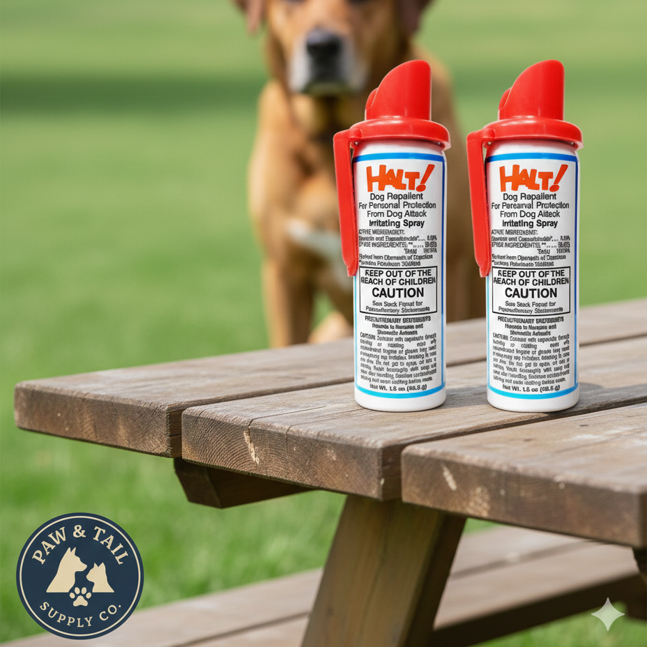 Halt Dog Repellent Spray 1.5 oz Effective Safe Capsaicin Defense for Dogs 2-Pack