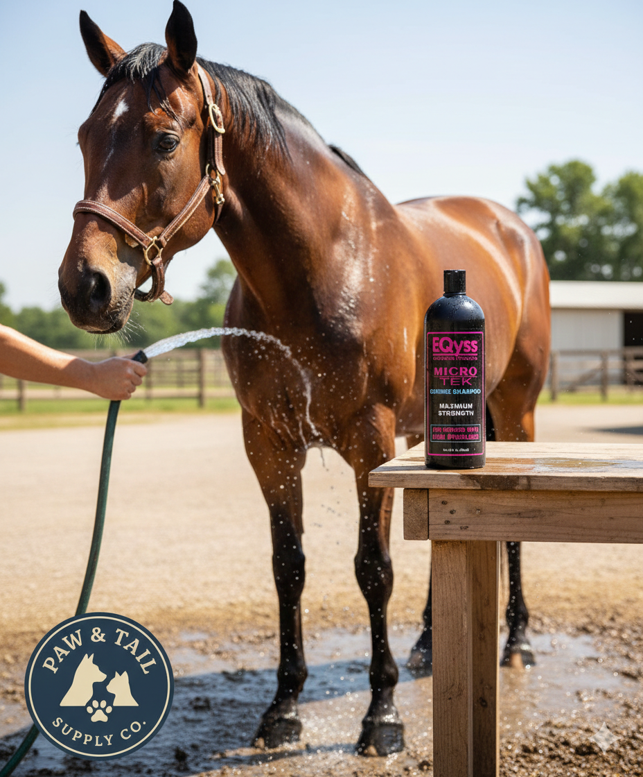 EQyss Micro-Tek Medicated Horse Care Bundle Shampoo and Spray Equine Grooming Set