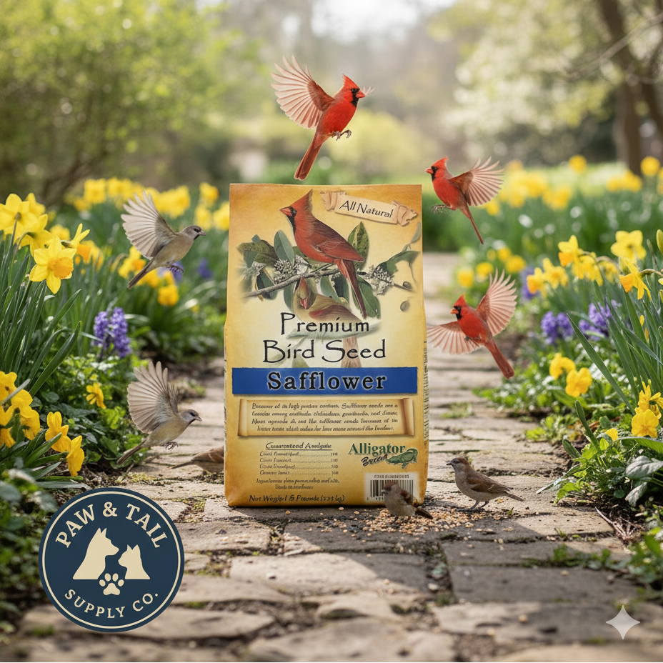 Alligator Safflower Seed Wild Bird Food 5 lb Natural Squirrel-Resistant Blend