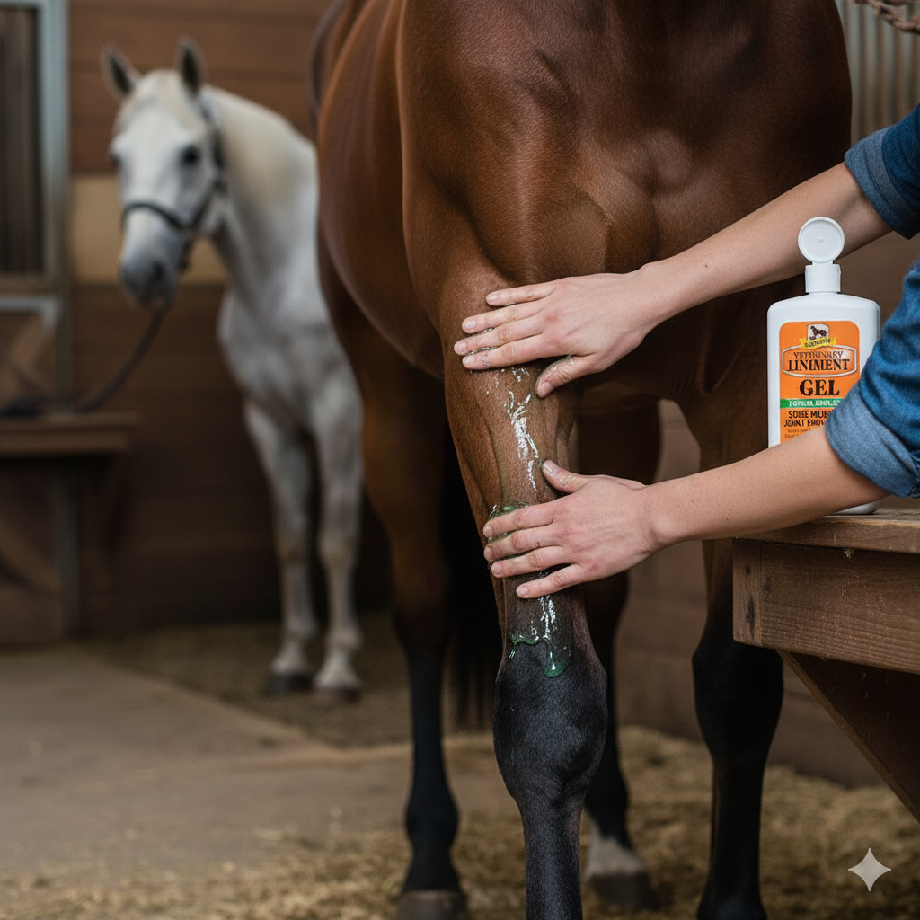Absorbine Liniment Gel for Horses Soothes Muscles & Joints After Training 12 oz.