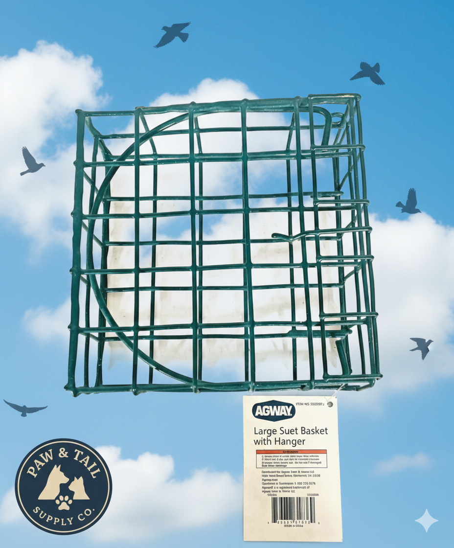 Large Suet Basket Feeder with Hanger Cage Grid for Clinging Birds Outdoor