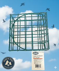 C&S Wild Bird Suet Seed Treat 11 oz & Large Suet Basket Feeder Combo