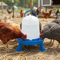 Miller Double-Tuf Poultry Waterer with Legs 1.5 Quart Impact-Resistant Plastic Blue/White