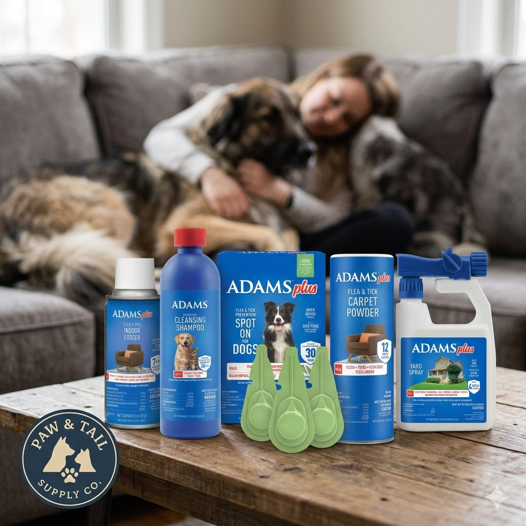 Adams Complete Indoor & Outdoor Flea Treatment System for Large Dogs 31–60 lbs Bundle