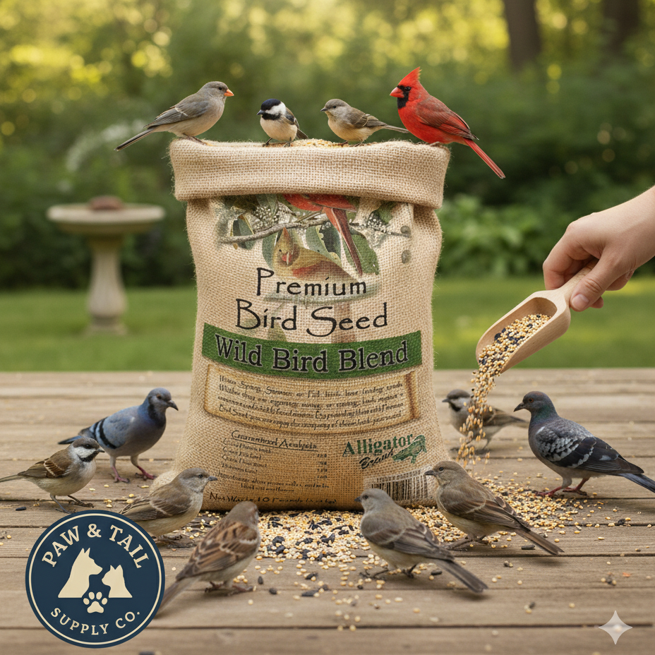 Alligator Premium Wild Bird Seed Blend 10 lb No Corn Natural Year-Round Feed