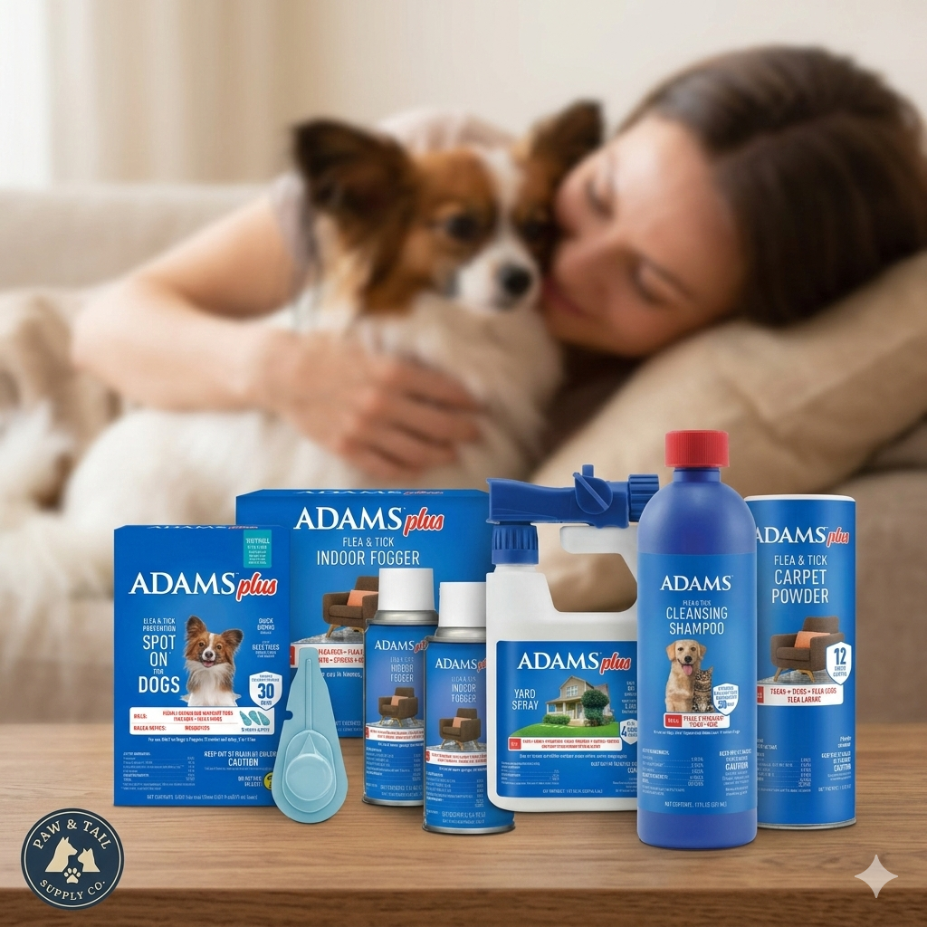 Adams Complete Indoor & Outdoor Flea Treatment System for Small Dogs 5–14 lbs Bundle