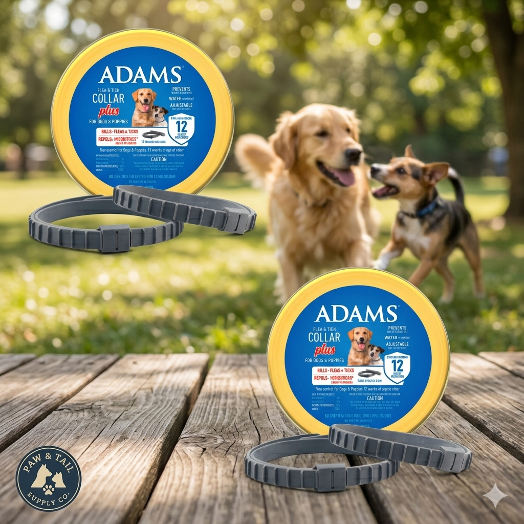 Adams Plus Flea & Tick Collar for Dogs & Puppies One Size Fits All 4-Count
