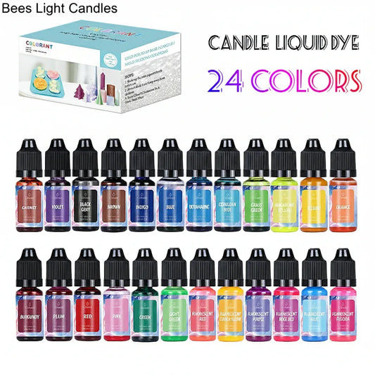 Natural Liquid Candle Pigment Set 24 Rich Colors Dye Colorant - BIG FRENCHIES