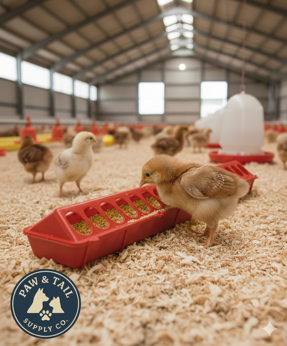 Little Giant 20" Plastic Flip-Top Poultry Ground Feeder, Red Chickens Birds 2-Pack