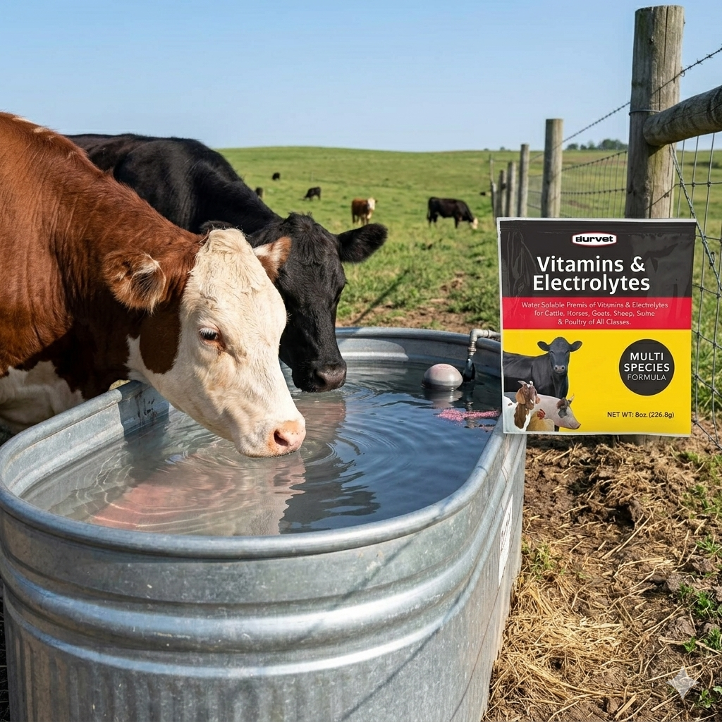 Durvet Vitamins & Electrolytes for Poultry Livestock Horses 8 oz.