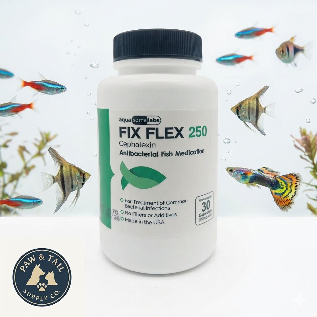 Fish Ceph 250mg Capsules for Aquarium Fish – 30 Count – Water Care Support