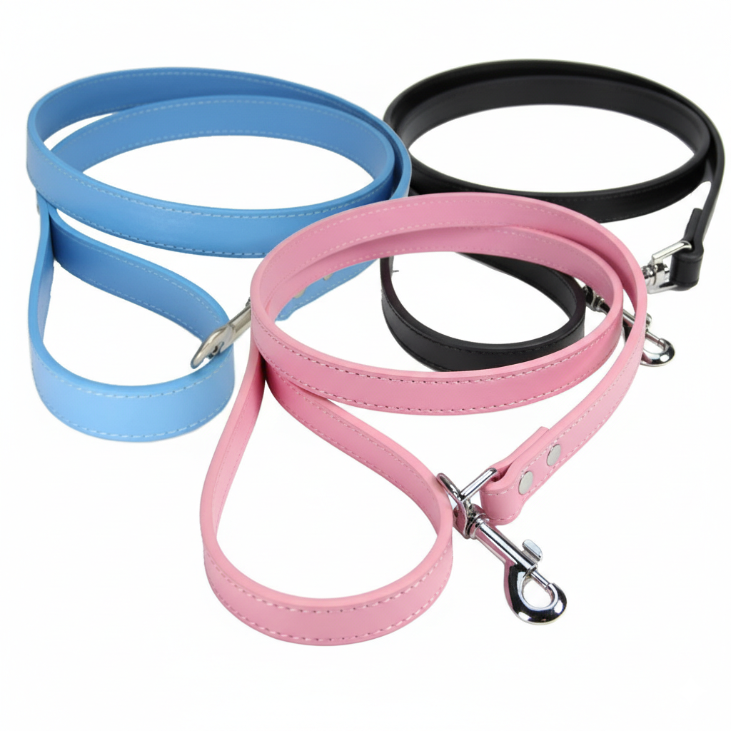 Classic Leather Dog Leash – Soft Vegan Leather Everyday Walking Lead-Pet Collars & Leashes-BIG FRENCHIES-Jane's Pet Boutique