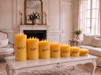 6x11" Yellow Beeswax Pillar Candle