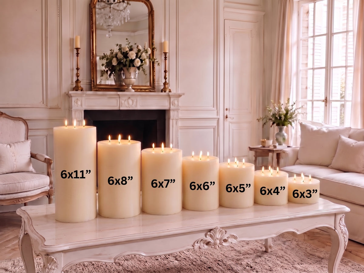6x7" White Beeswax Pillar Candle
