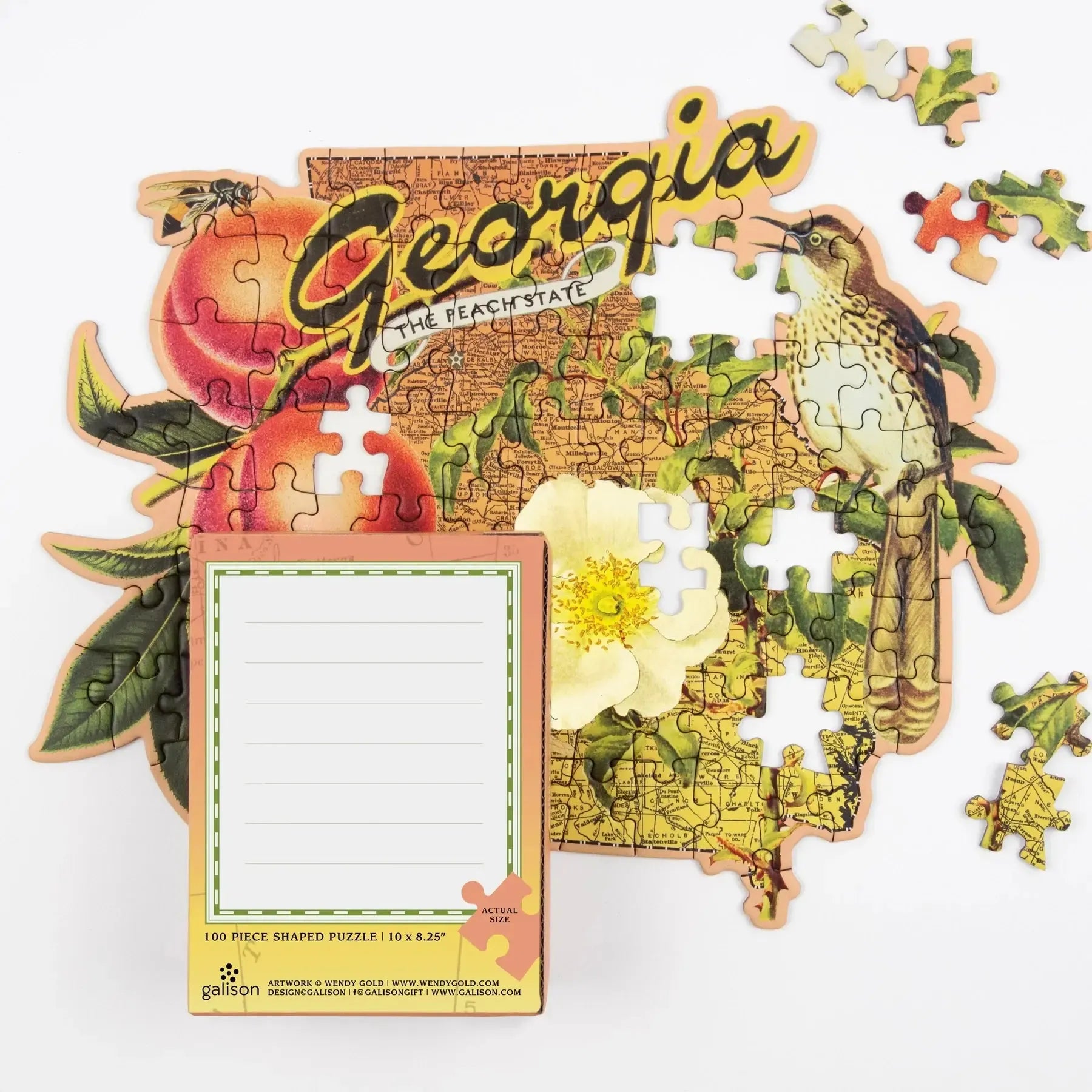 Georgia 100 Piece Mini Shaped Jigsaw Puzzle Galison