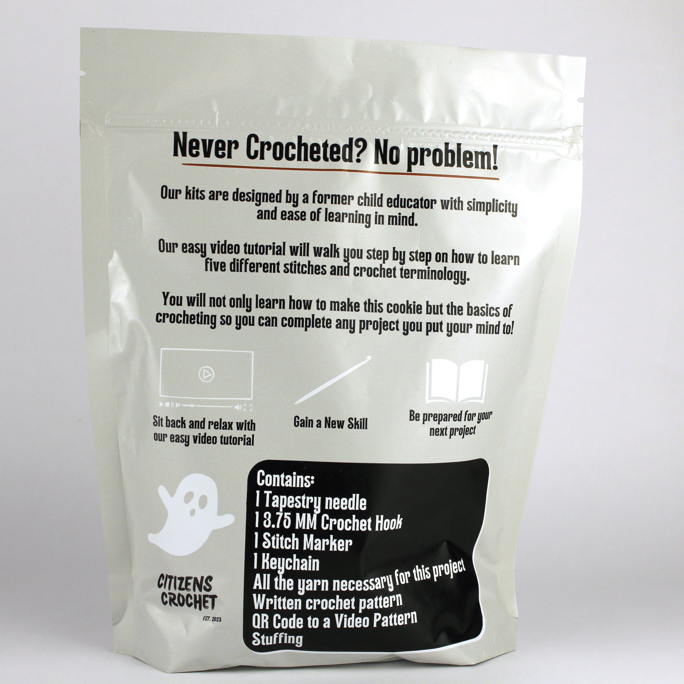 Ghost Keychain Learn to Crochet Kit