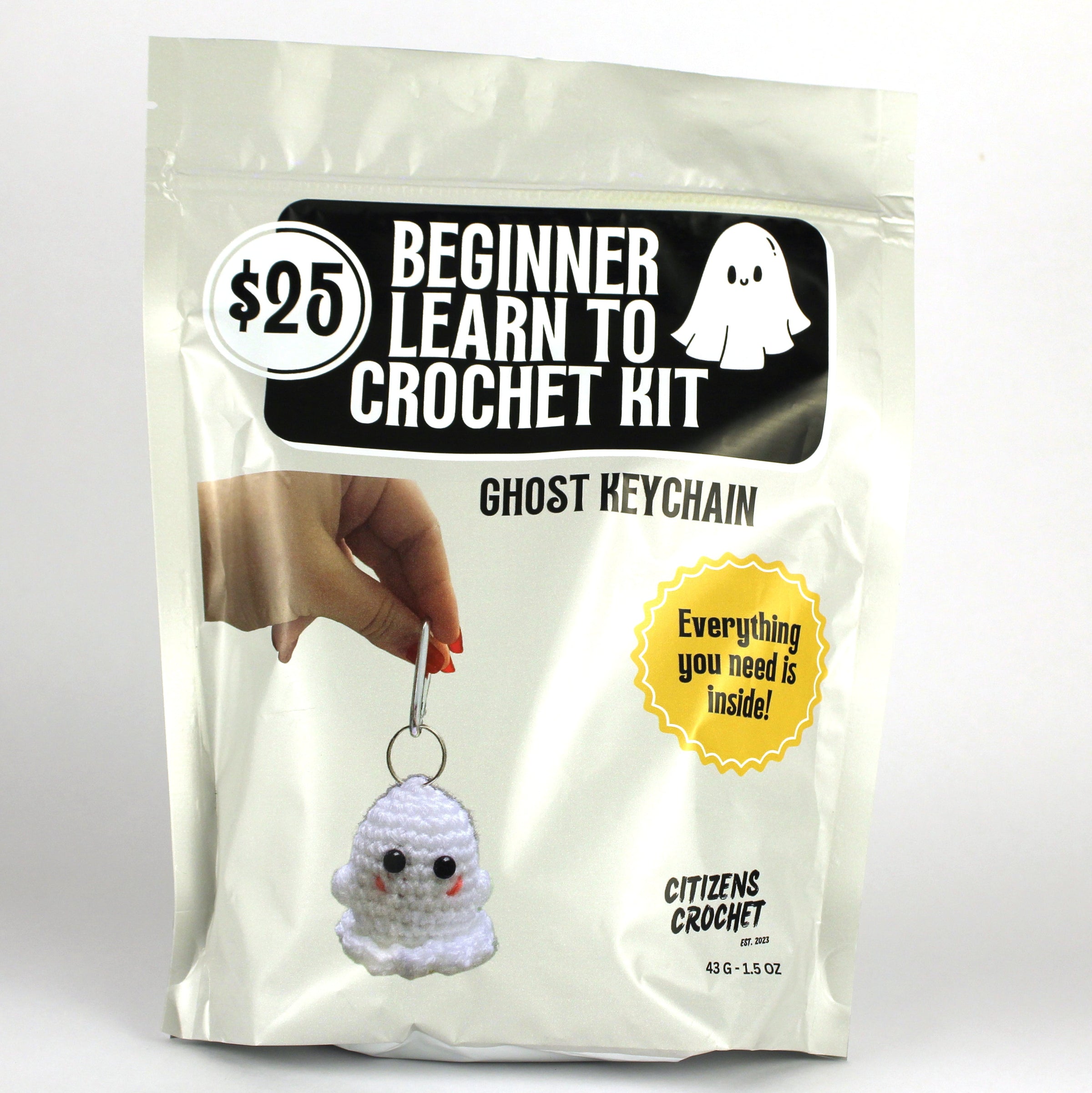Ghost Keychain Learn to Crochet Kit