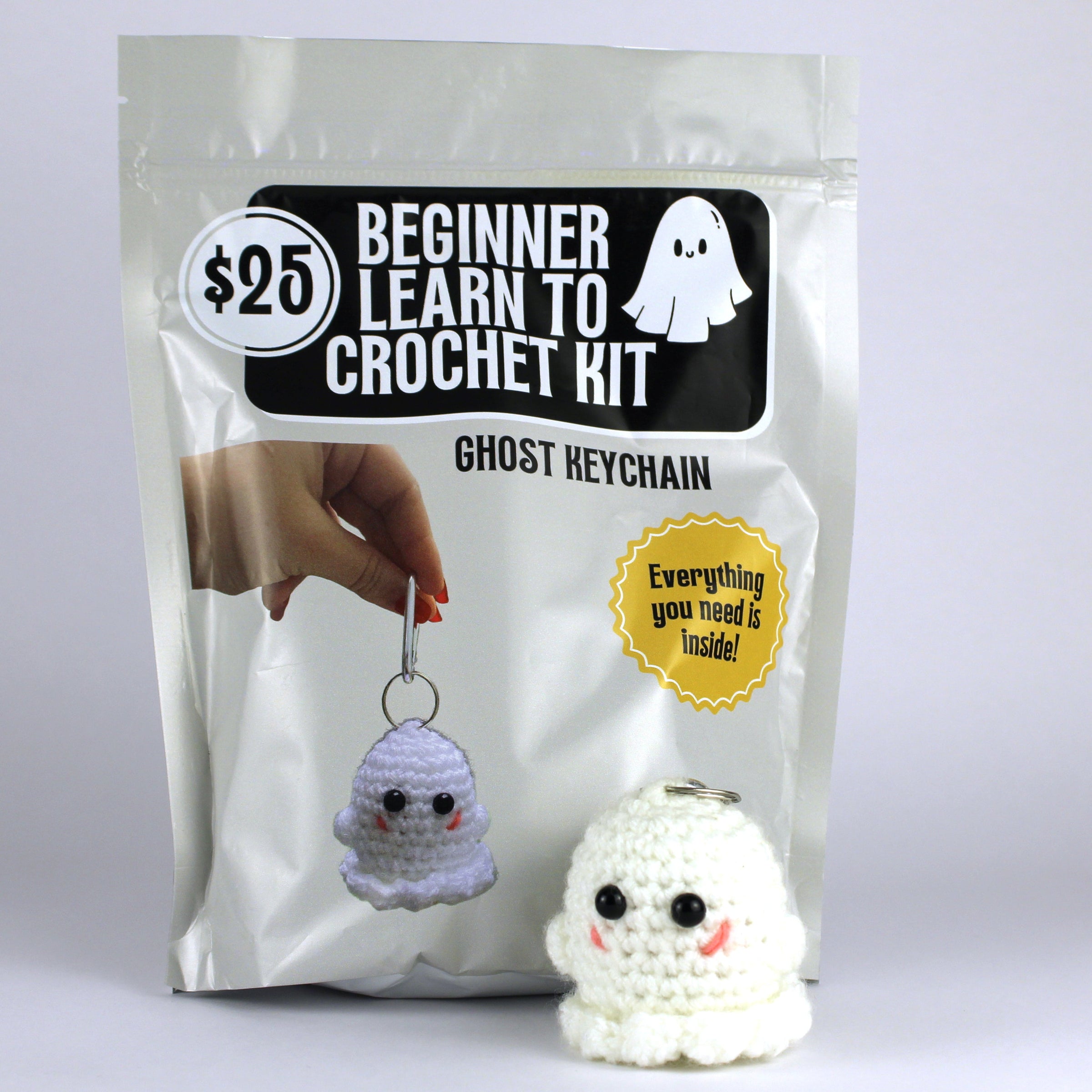 Ghost Keychain Learn to Crochet Kit