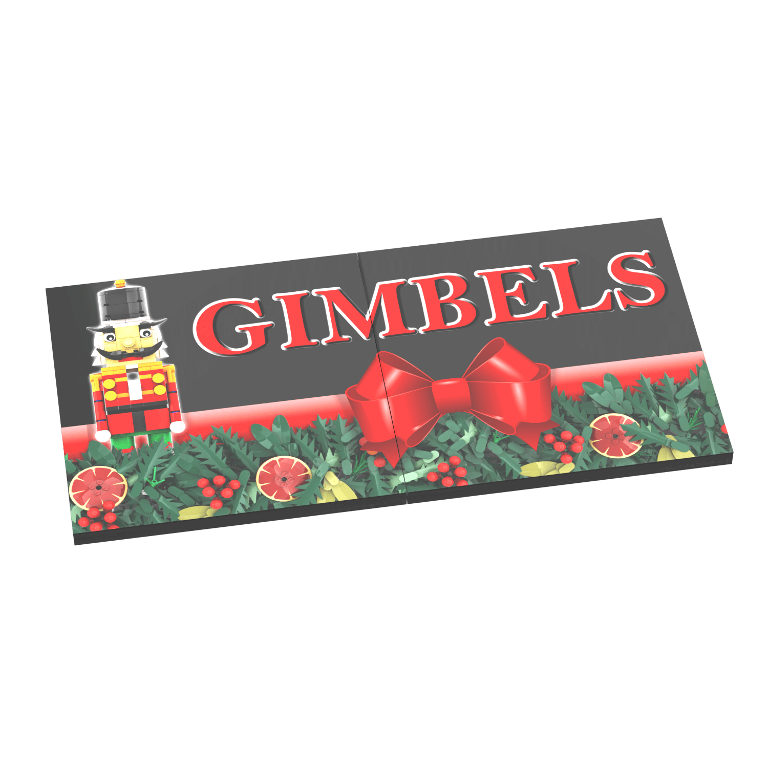 "Gimbels" Store Billboard  - Christmas "Elf" - Custom Printed - Made Using LEGO® Parts