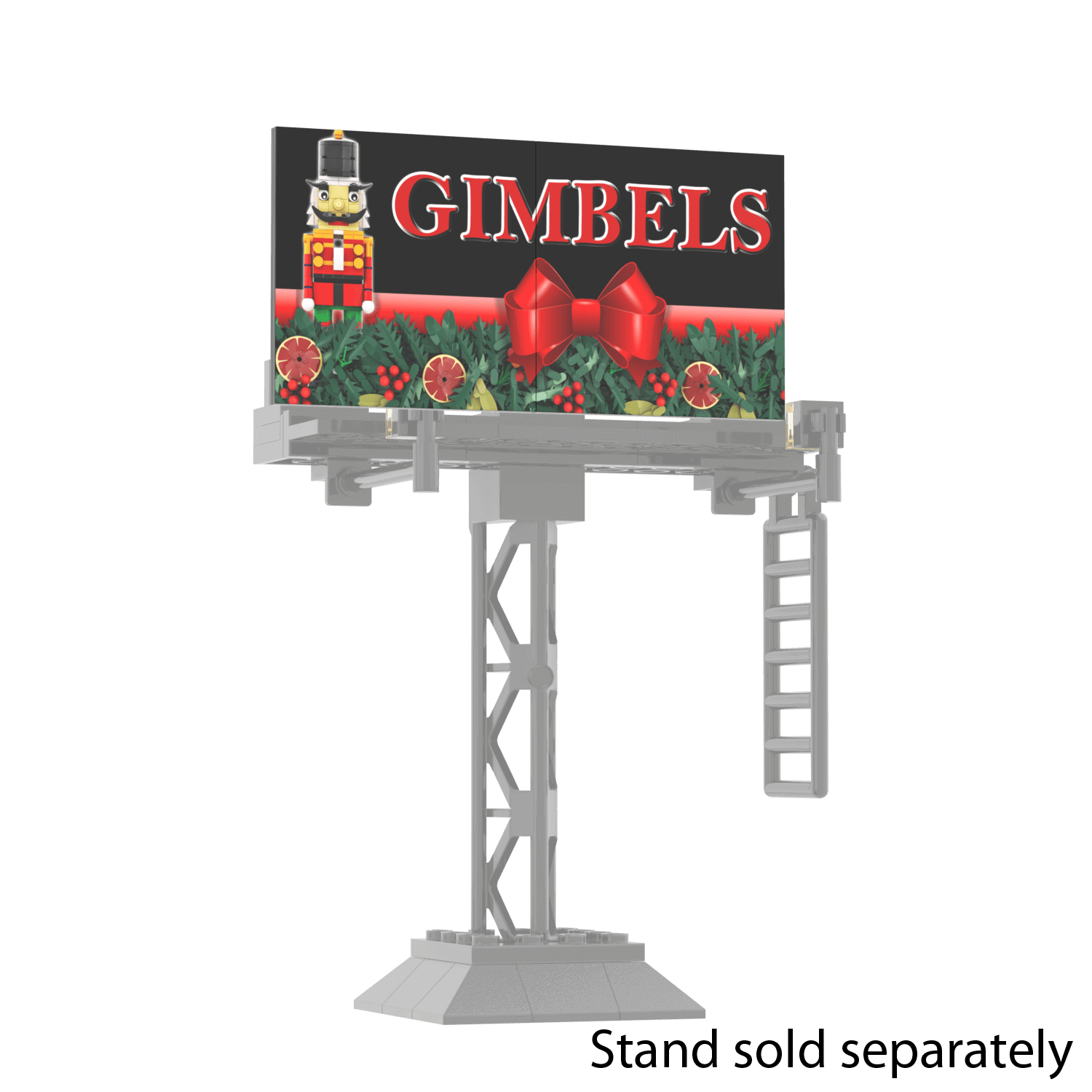 "Gimbels" Store Billboard  - Christmas "Elf" - Custom Printed - Made Using LEGO® Parts