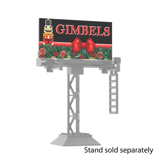 "Gimbels" Store Billboard  - Christmas "Elf" - Custom Printed - Made Using LEGO® Parts
