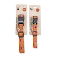 Nylon Dog Collar with Embroidered Giraffe Design/Animal Print, Secure & Adjustable Fit - BIG FRENCHIES