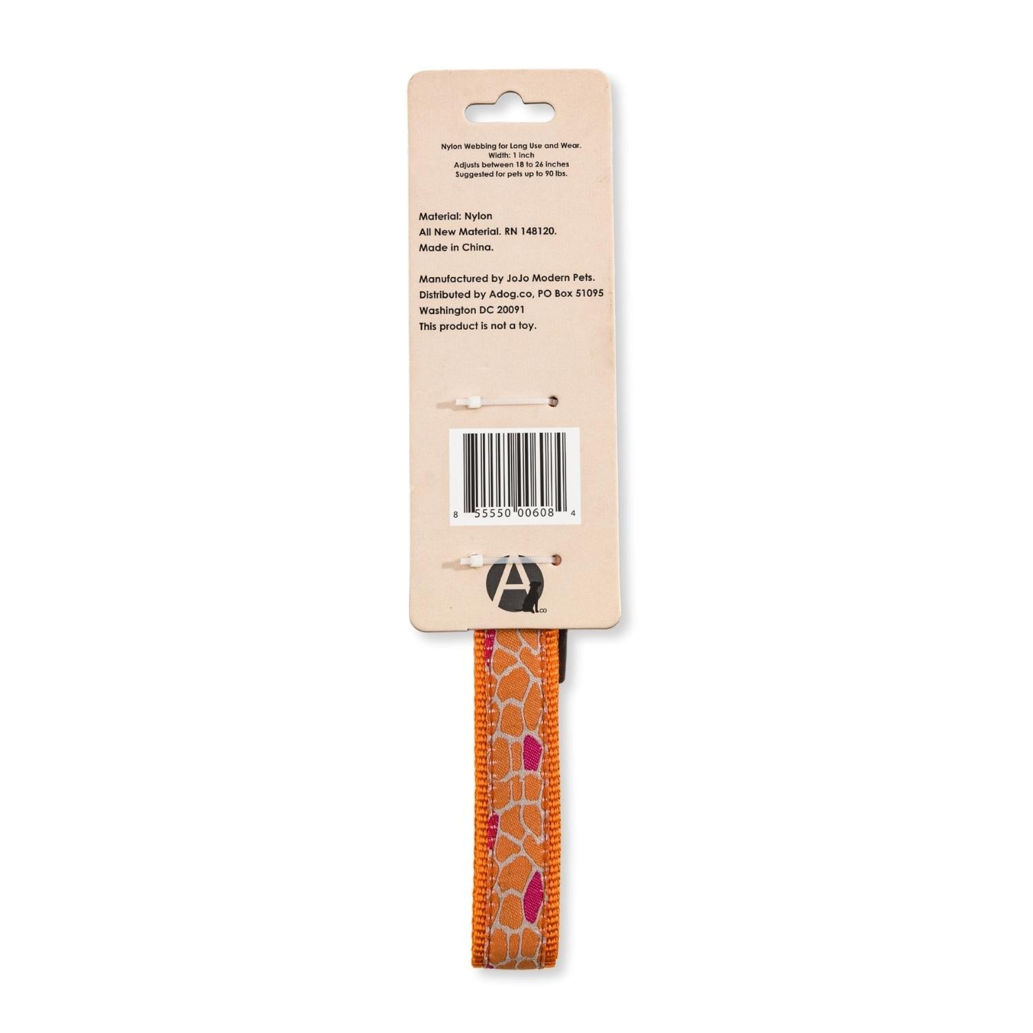 Nylon Dog Collar with Embroidered Giraffe Design/Animal Print, Secure & Adjustable Fit - BIG FRENCHIES