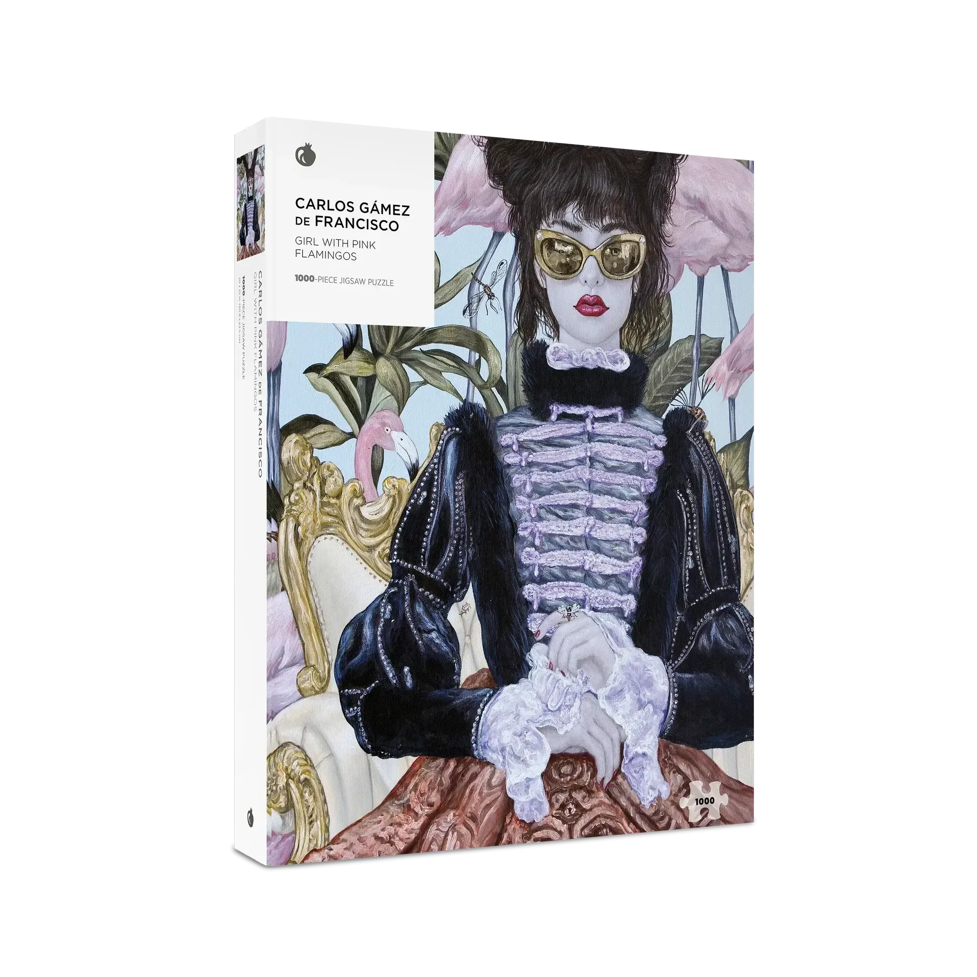 Girl with Pink Flamingos 1000 Piece Jigsaw Puzzle Pomegranate