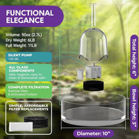 Glass Pet Water Fountain for Cats & Small Dogs