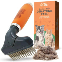 GoPets 2-in-1 Dematting & Deshedding Comb for Dogs & Cats