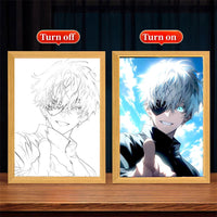 Gojo LED Light Painting Picture Frame, Anime Jujutsu Kaisen JJK Gifts 6 x 9 in