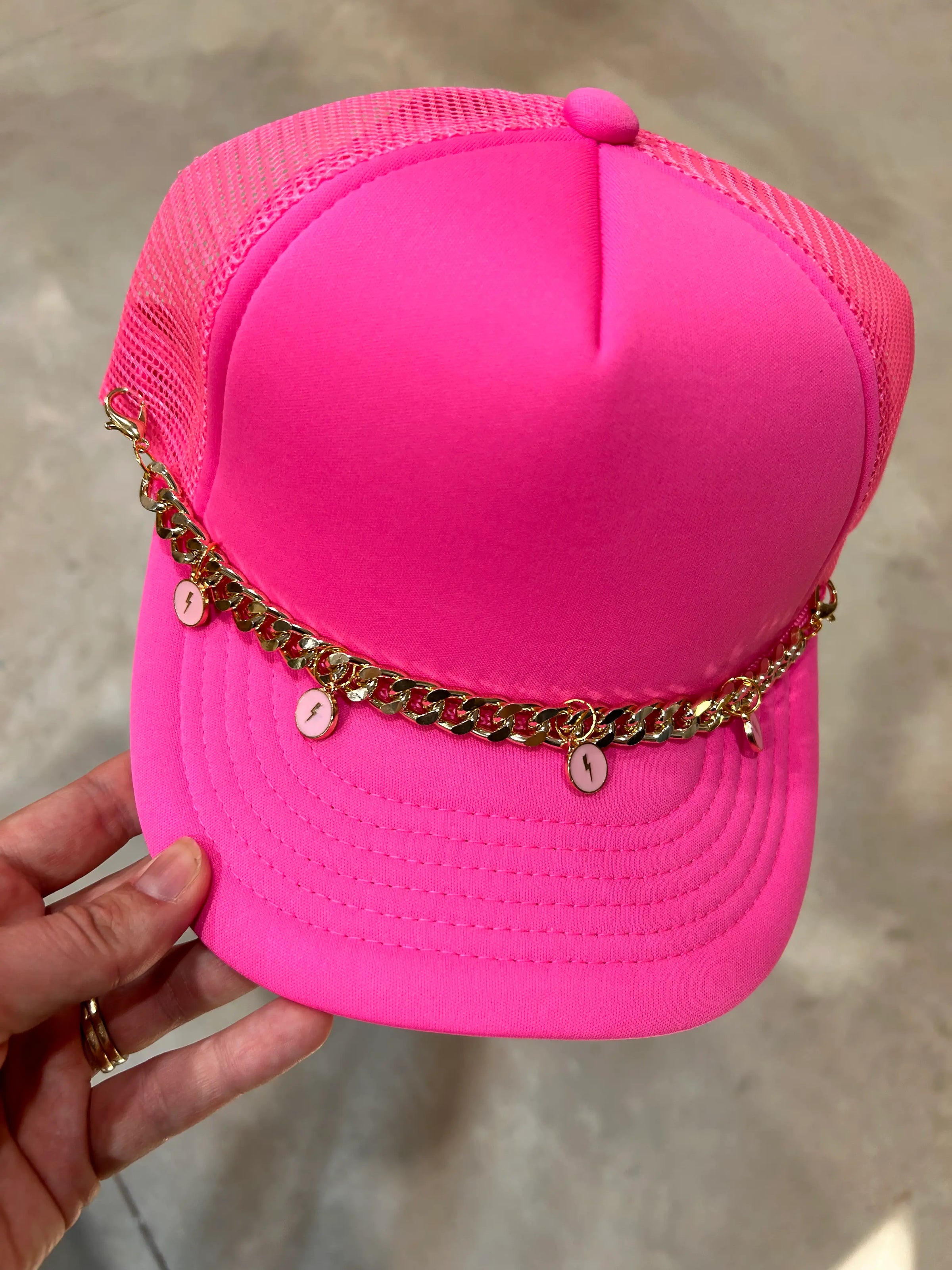 Gold Bolt Trucker Hat Chain - BIG FRENCHIES