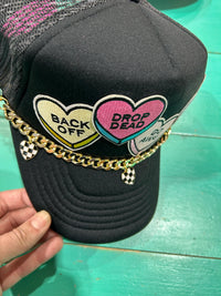 Gold Checkered Heart Trucker Hat Chain - BIG FRENCHIES