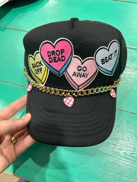 Gold Checkered Heart Trucker Hat Chain - BIG FRENCHIES