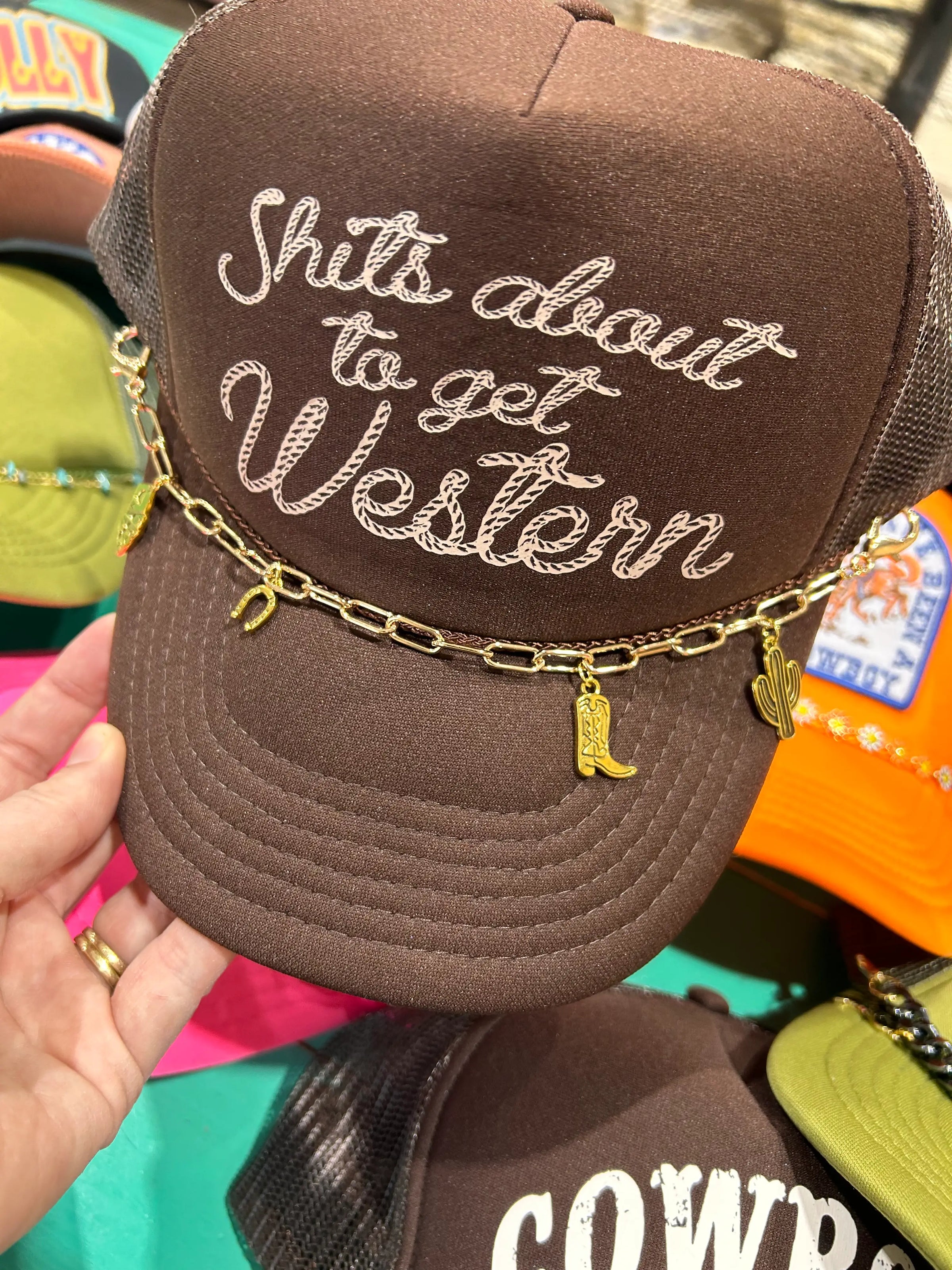 Gold Western Charmed Trucker Chain - BIG FRENCHIES