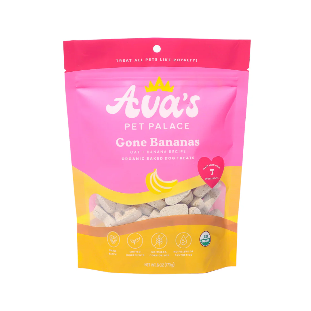 Ava's Pet Palace Organic Oven Baked Dog Treats - Gone Bananas (6 oz) / 2-Pack - BIG FRENCHIES