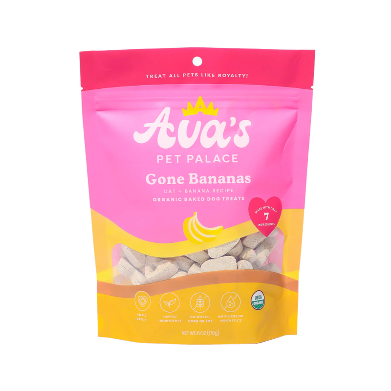 Ava's Pet Palace Organic Oven Baked Dog Treats - Gone Bananas (6 oz) / 2-Pack - BIG FRENCHIES
