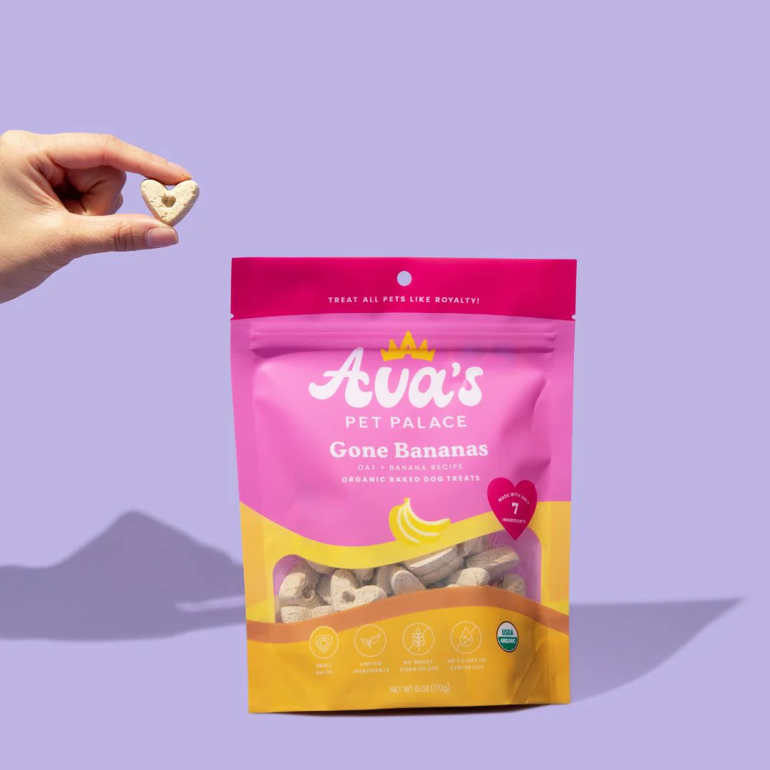 Ava's Pet Palace Organic Oven Baked Dog Treats - Gone Bananas (6 oz) / 2-Pack - BIG FRENCHIES