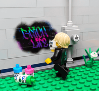 Graffiti Wall - Custom Printed Minifig Scale - Made using LEGO® bricks