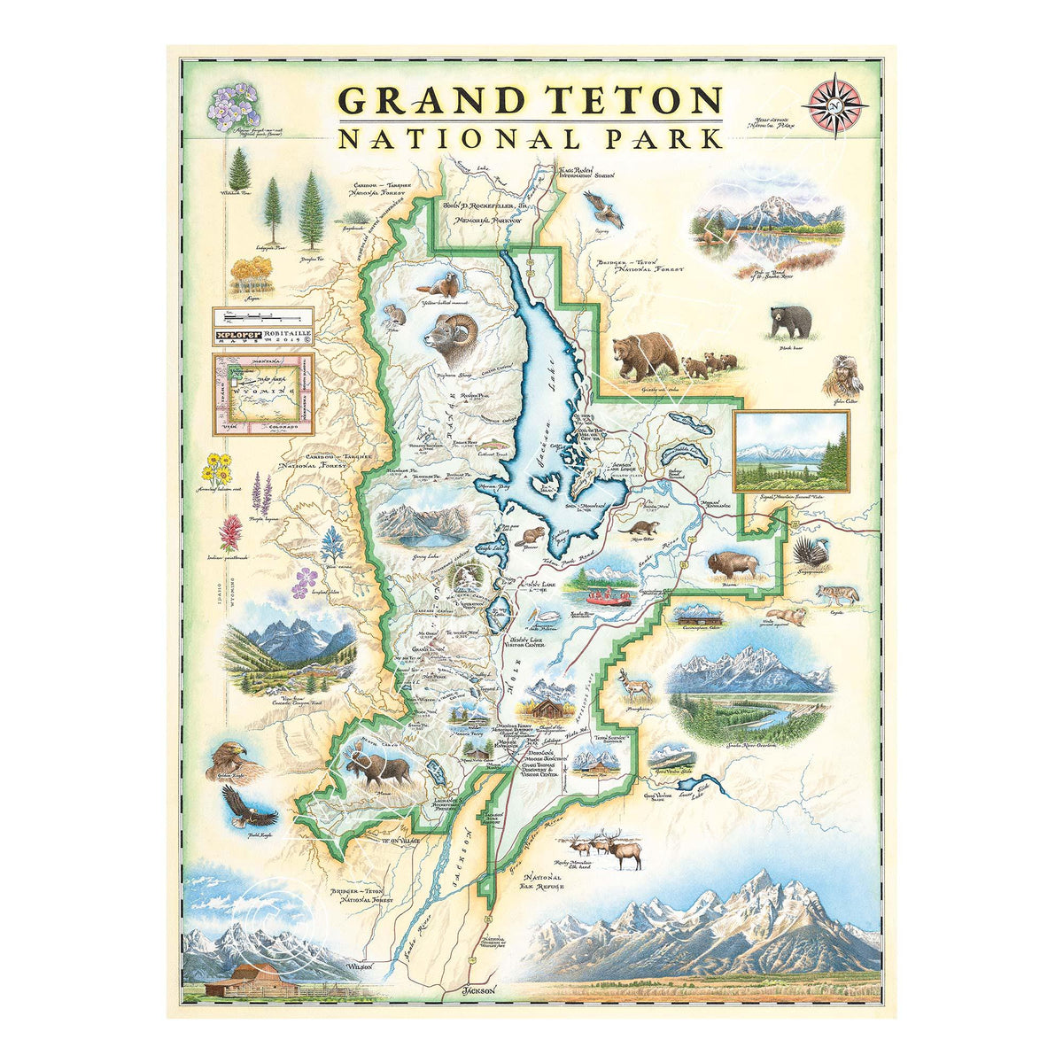 Grand Teton National Park 1000 Piece Jigsaw Puzzle Xplorer Maps - BIG FRENCHIES