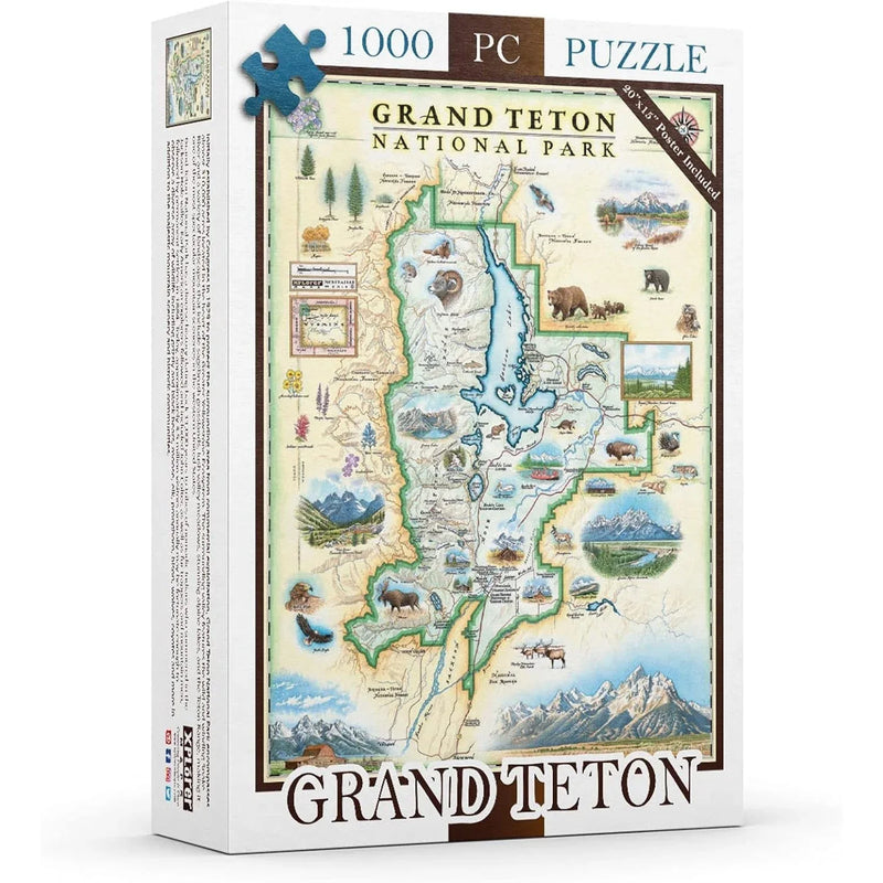 Grand Teton National Park 1000 Piece Jigsaw Puzzle Xplorer Maps - BIG FRENCHIES