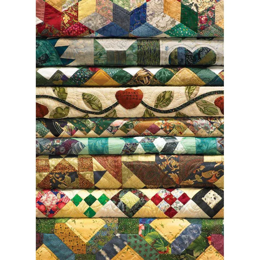 Grandma's Quilts 1000 Piece Jigsaw Puzzle Cobble Hill - BIG FRENCHIES