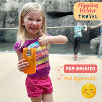 Flipping Holder TRAVEL - food pouch and juice box holder, fits cup holders